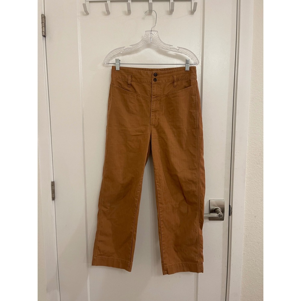 Madewell Tapered Pants Hickory Herringbone Barrel Leg Chic Ankle